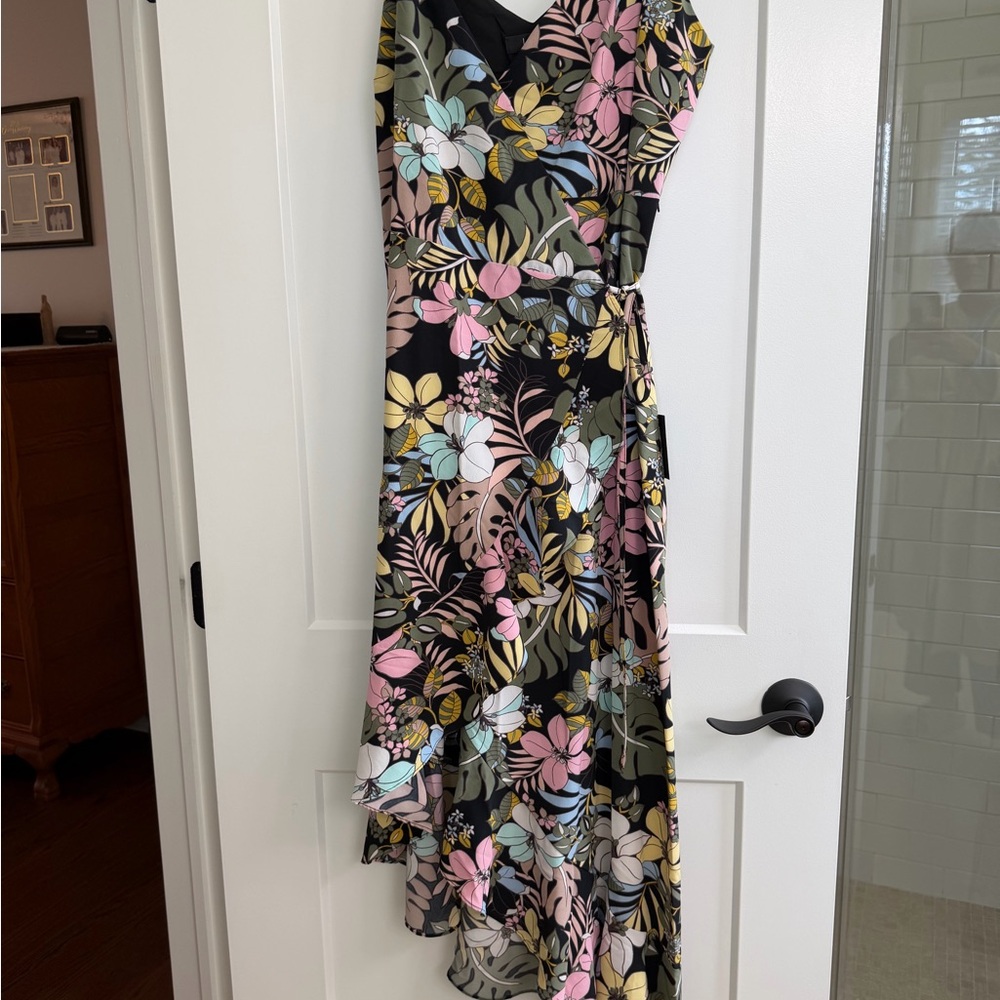 Floral Sleeveless Wrap Dress